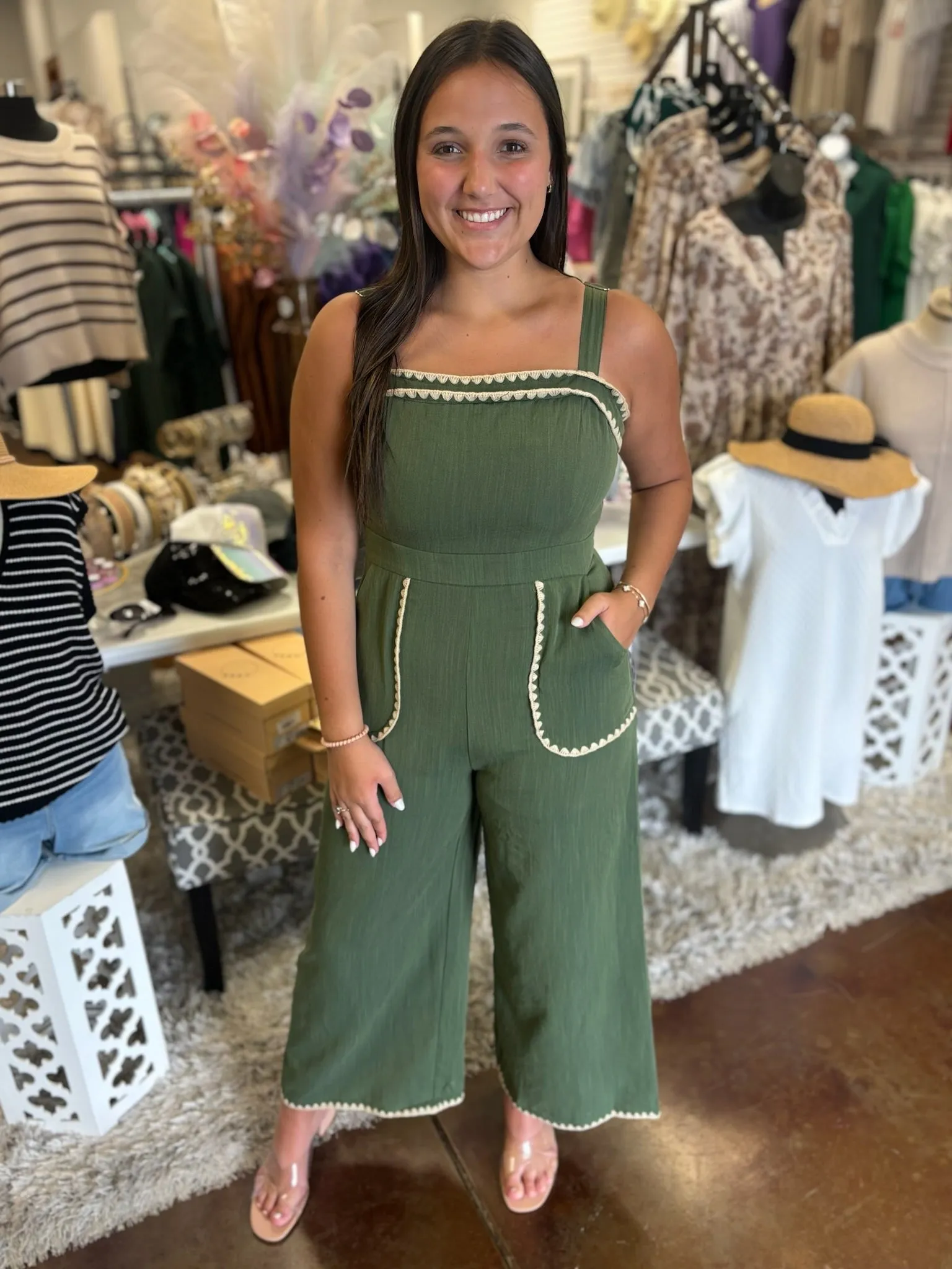 Stylish Setting Contrast Stitch Jumpsuit