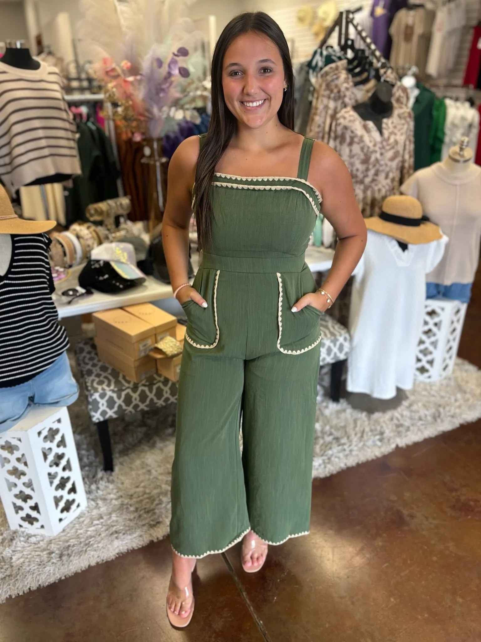 Stylish Setting Contrast Stitch Jumpsuit