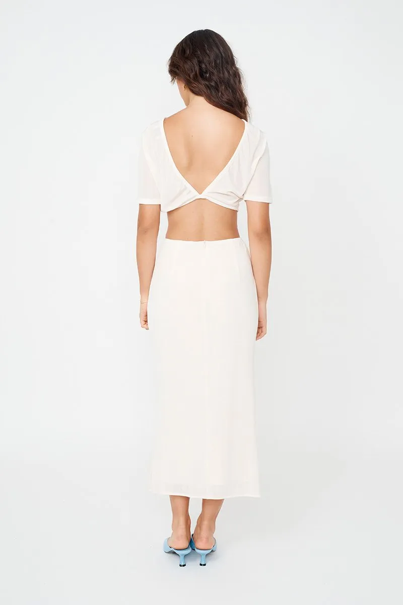 Suboo The Liz Rouched Midi Skirt - Cream