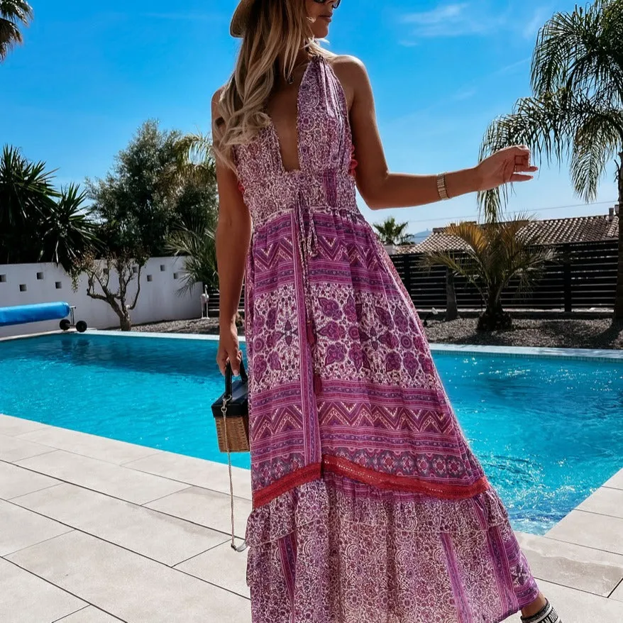 Summer Women's New Bohemian Print Fashion Dress