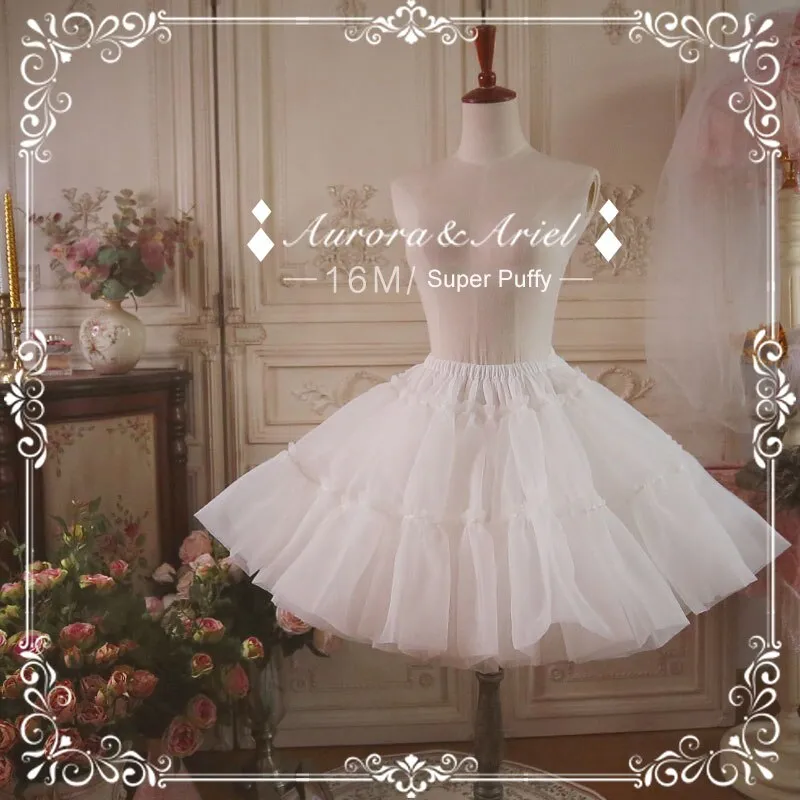 Super Puffy A line Petticoat 16m Soft Organza Lolita Pettiskirt