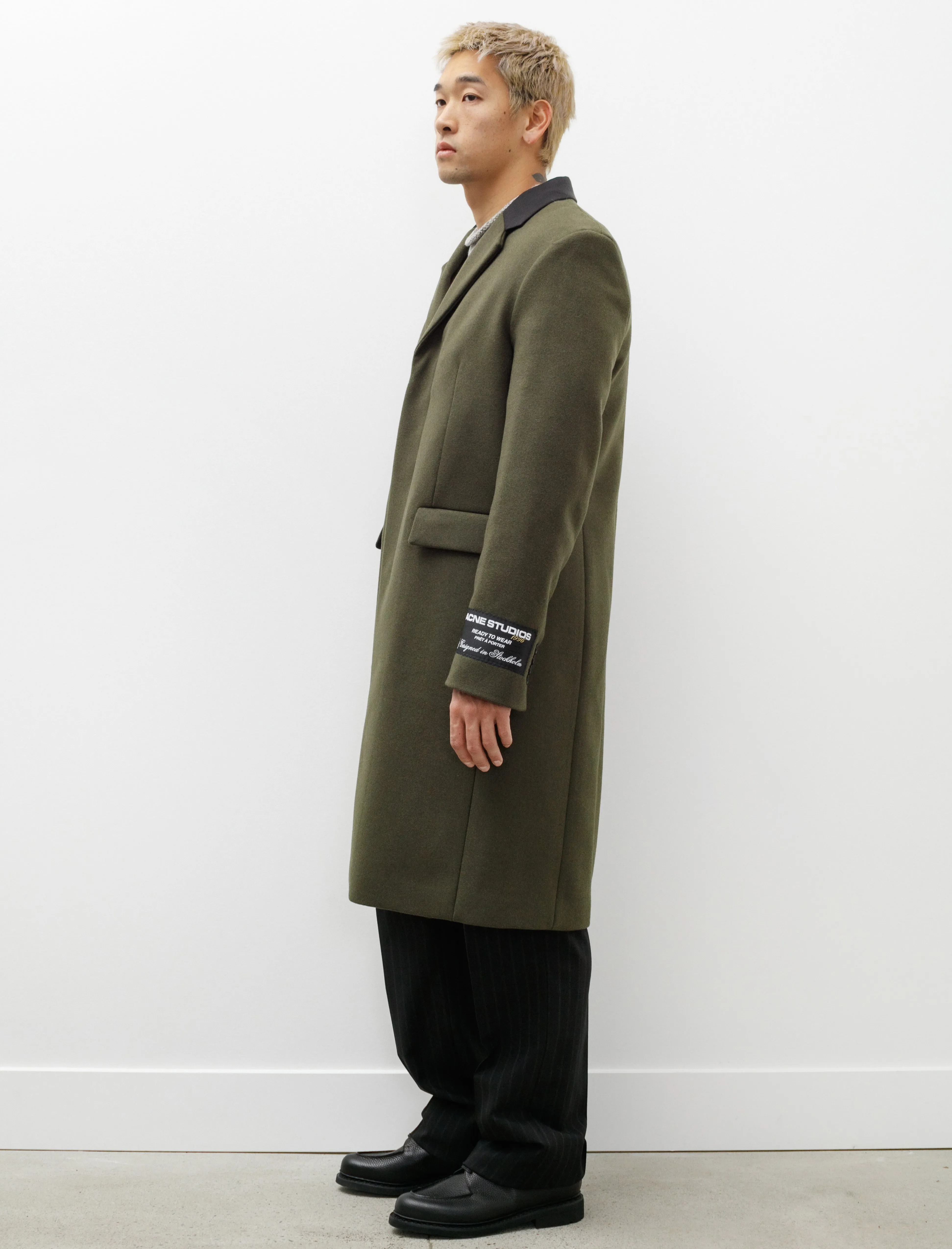 Tailored Coat Wool Blend Green Melange