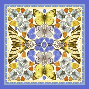 The British Butterfly Silk Scarf - Lemon | 90x90cm [Preorder]