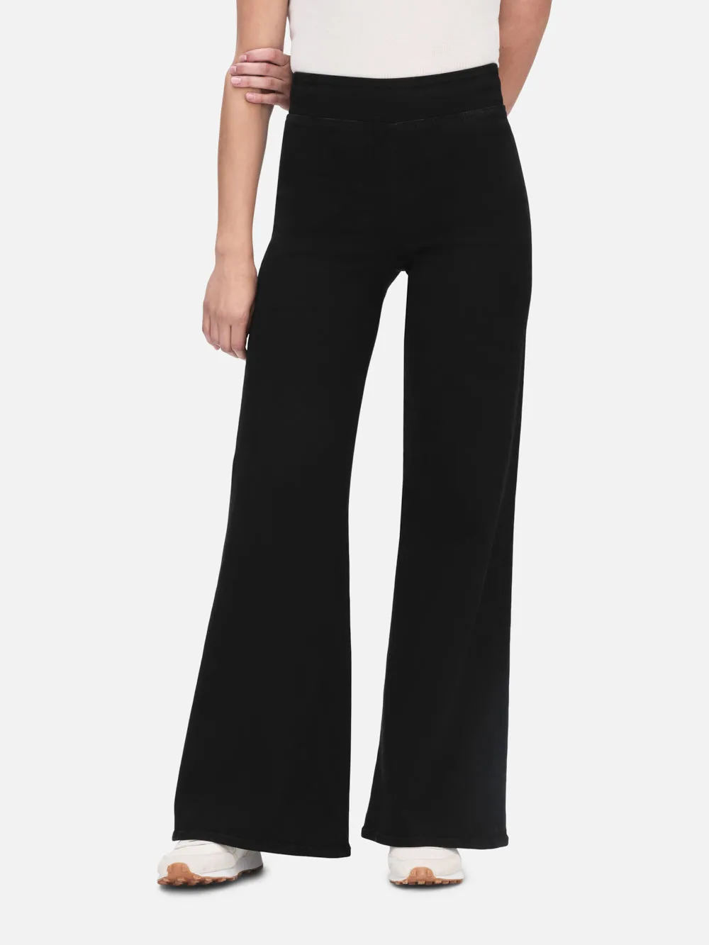 The Jetset Wide Leg -- Sheen Noir