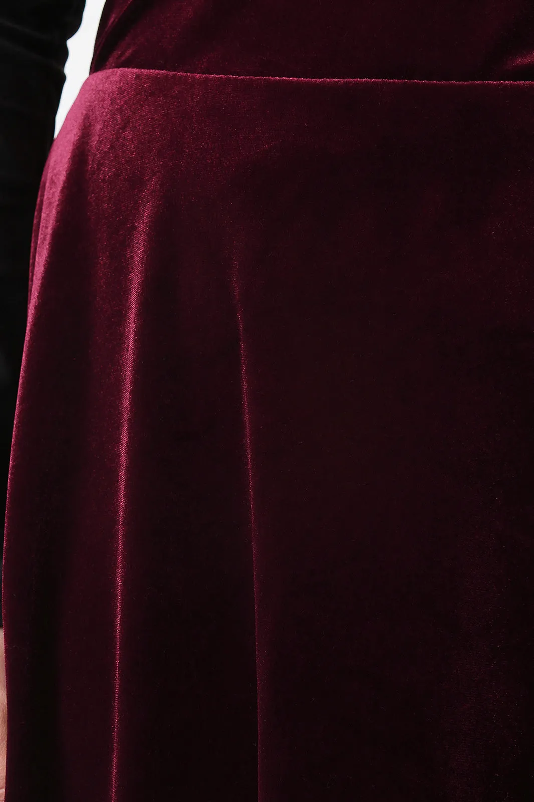 Velvet A-Line Midi Skirt