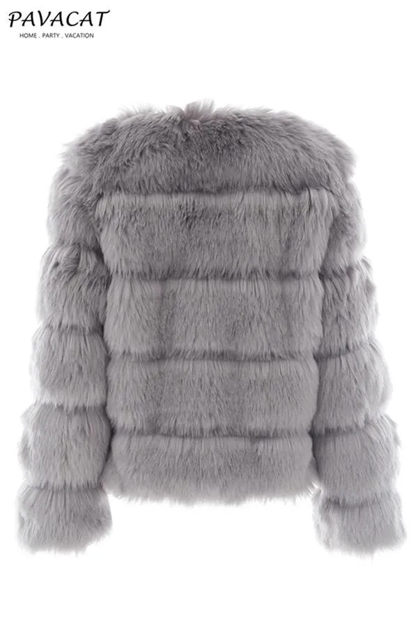 Vintage Fluffy Faux Fur Coat