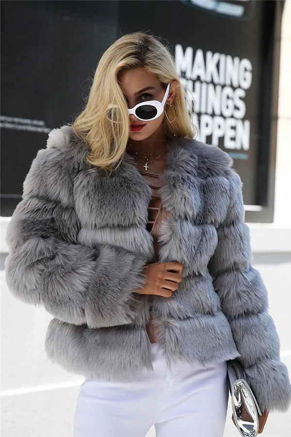 Vintage Fluffy Faux Fur Coat