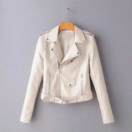 Vintage Style PU Leather Jacket Outerwear