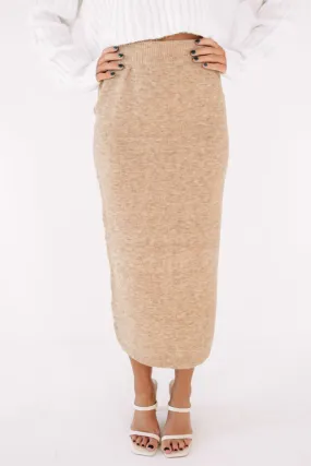 Wake Up Call Midi Skirt - Khaki