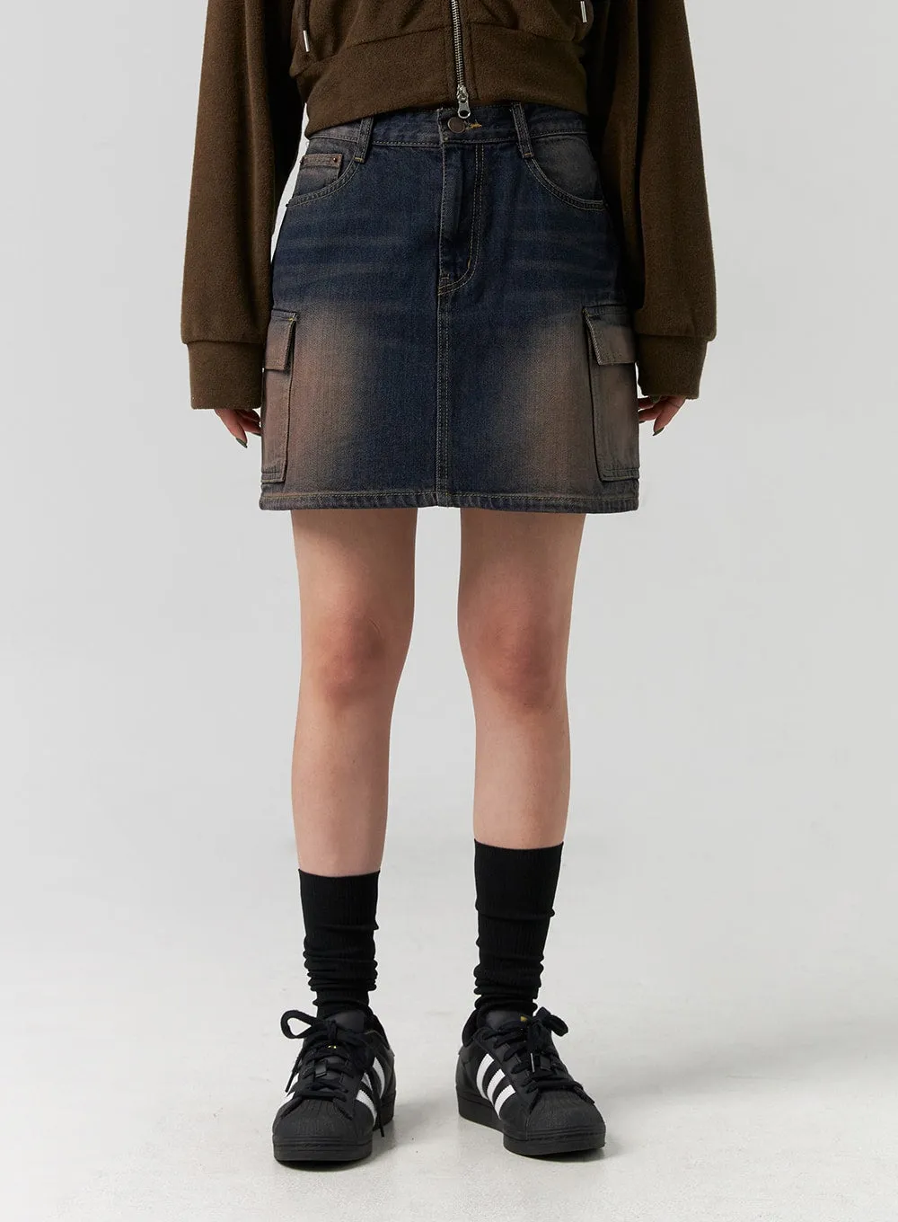 Washed Denim Mini Skirt CG331