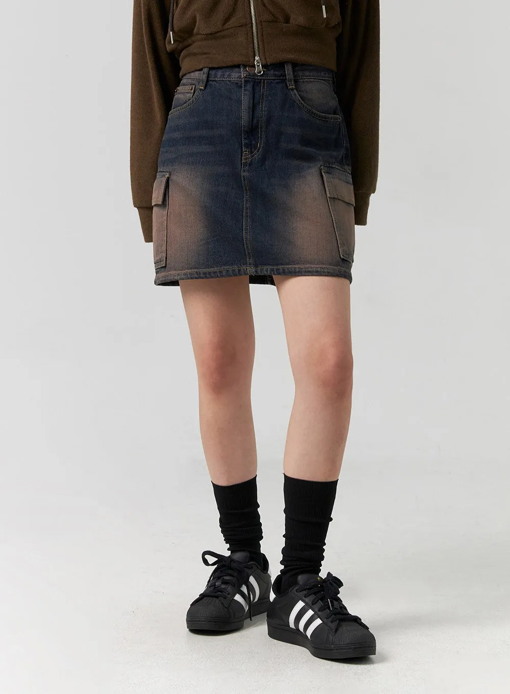 Washed Denim Mini Skirt CG331