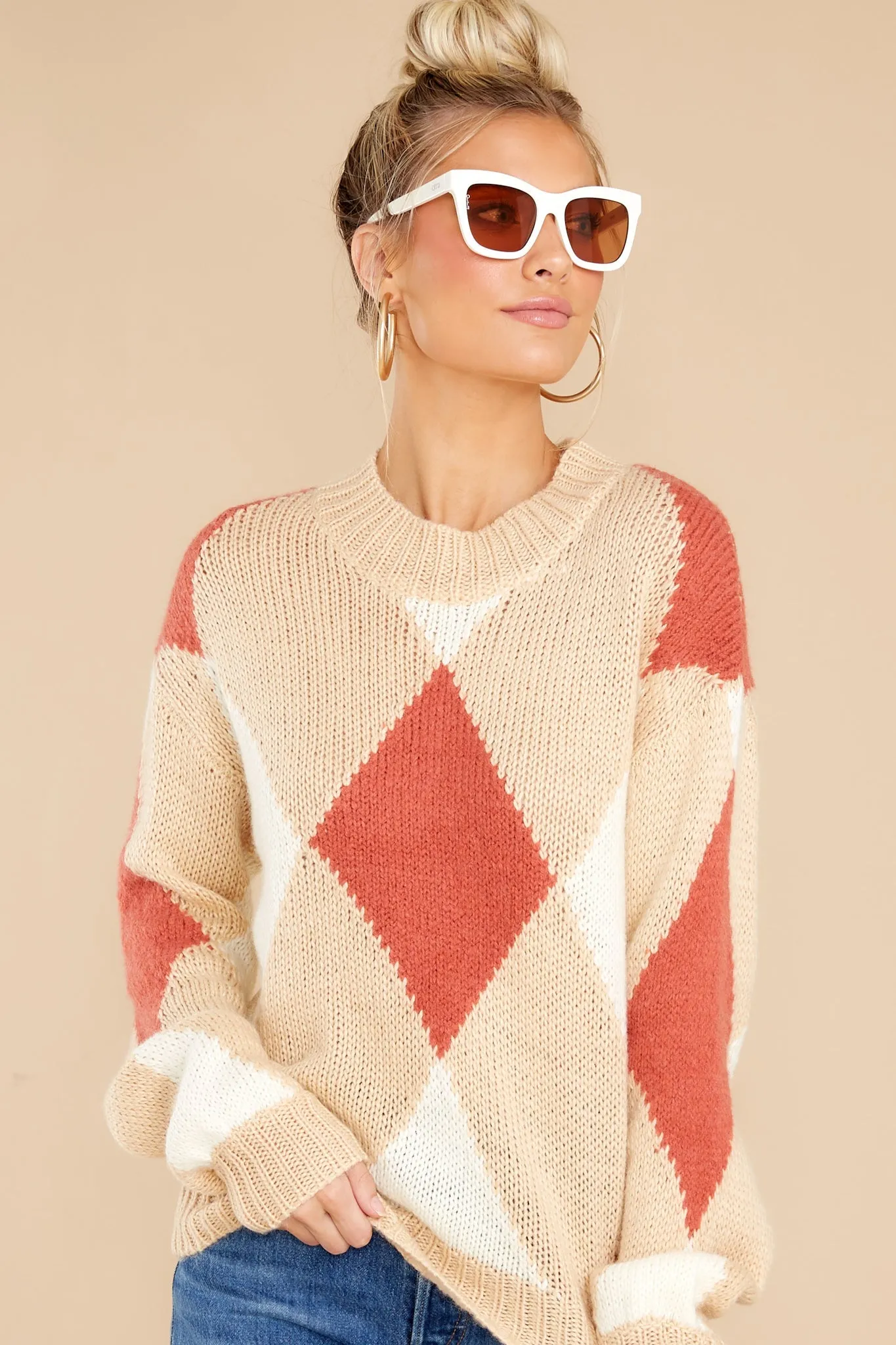 What's The Latest Beige Multi Sweater