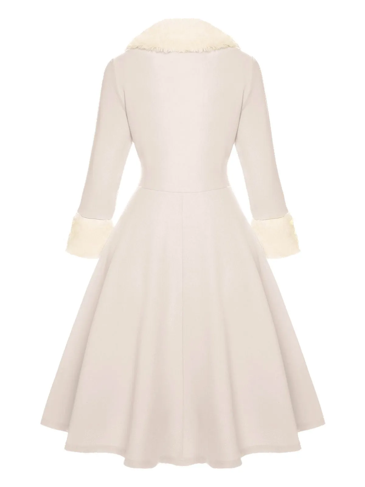 White 1950s Christmas Lapel Dress