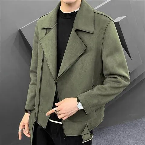 WIAOFELLAS  -  New Men's Winter Jackets Trendy Clothing Casual Autumn Korean Fashion Windbreaker Coat Loose Turn-down Collar Men's Jacket