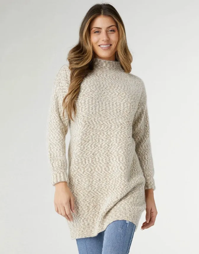 Wicklow Mock Neck Tunic Sweater