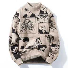 Winter Wool Knitted Oversized Anime Sweater