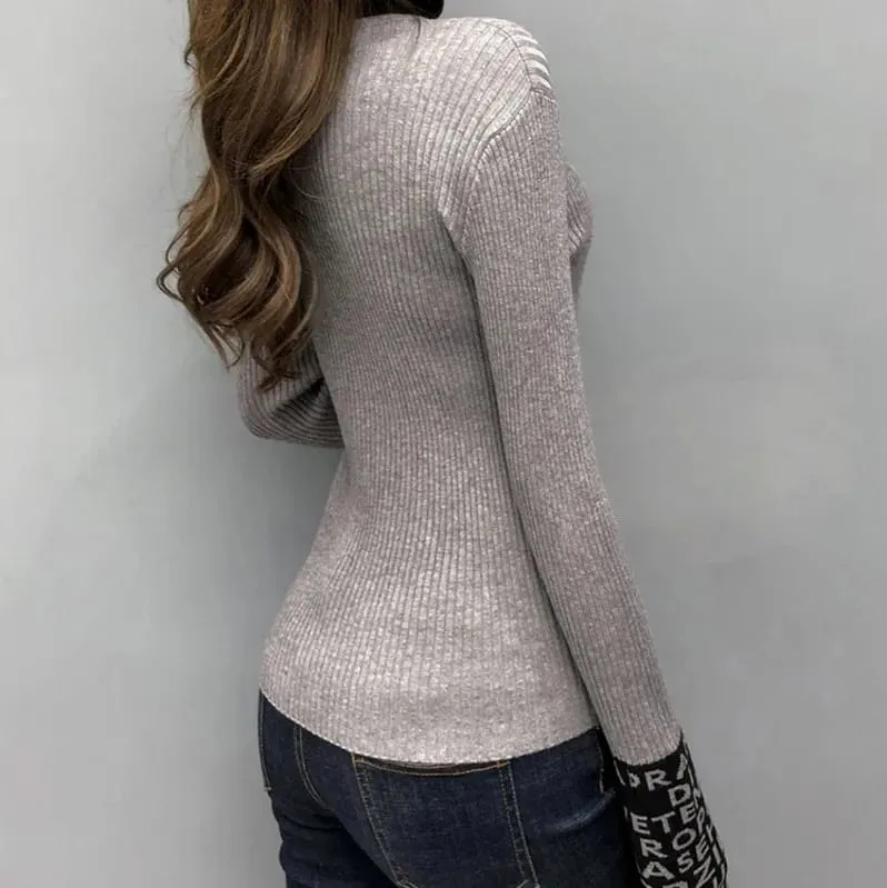 Women Sweaters And Pullovers Turtleneck Slim Sweaters Ladies Knitted