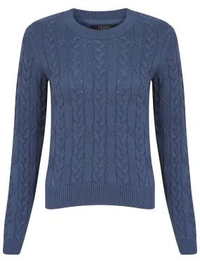 Womens Amara Reya Crew Neck Jumper in Dark Denim