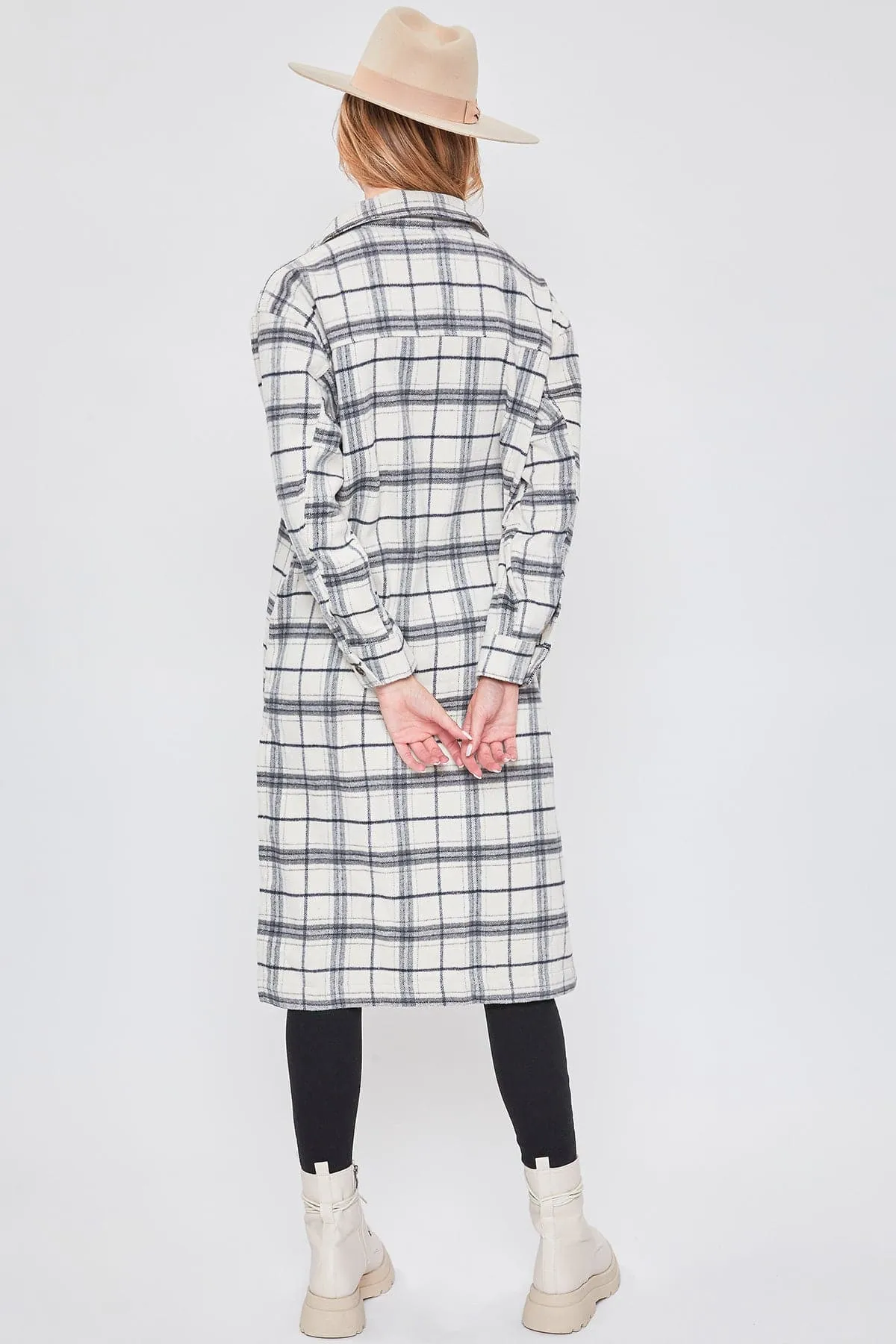 Women's Plaid Shacket Long Duster