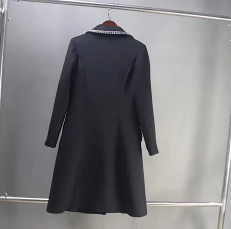 Women's Winter Tailor MADE Wool Blend Long Warm Coat Black