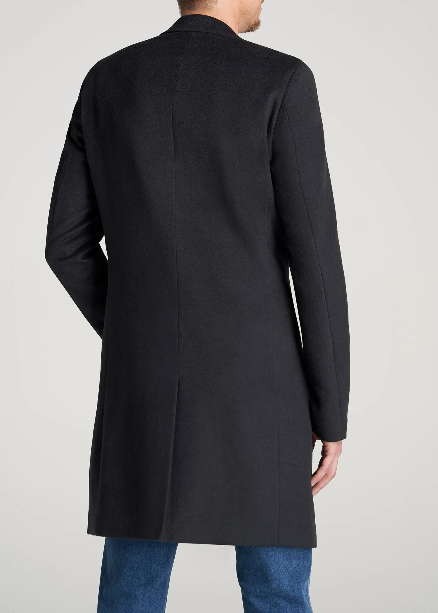 Wool Coat for Tall Men in Charcoal Mix