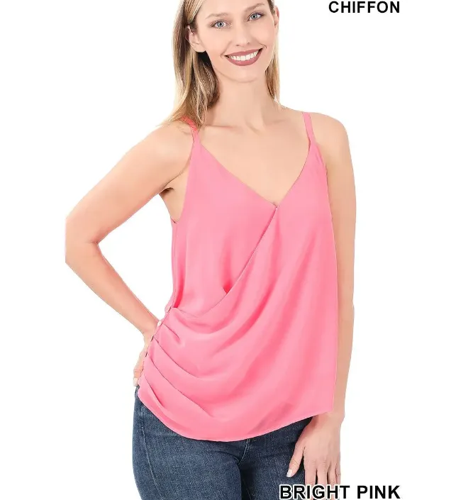 Woven Double Layer Chiffon Spaghetti Top