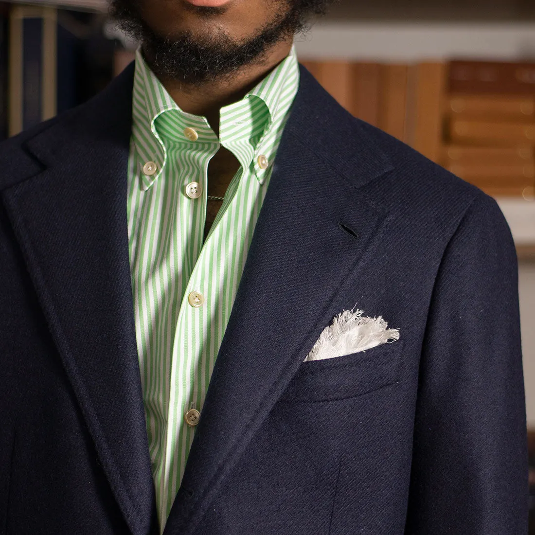 x Sartoria Carrara: Navy sport coat in Abraham Moon lambswool twill 12/13oz