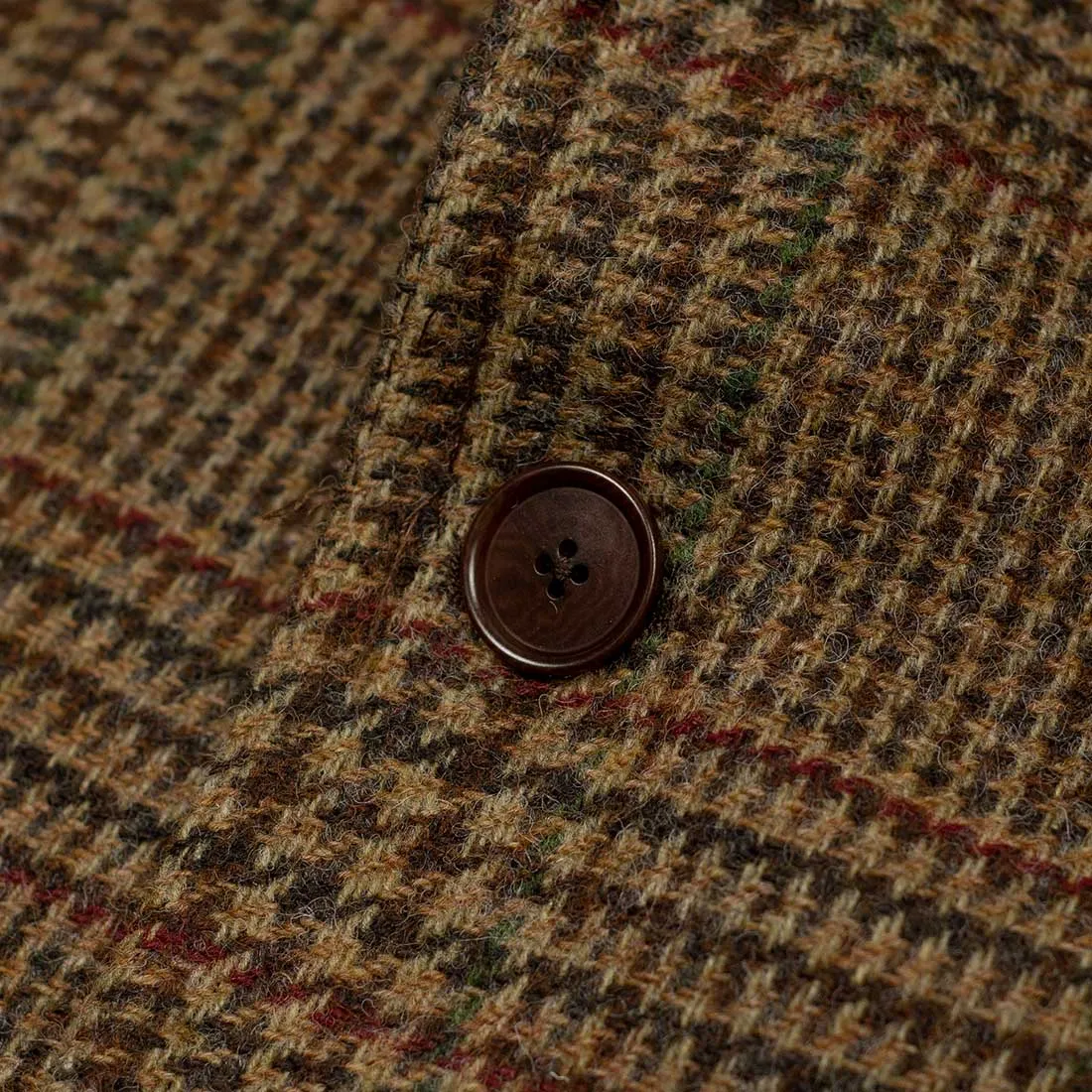 x Sartoria Carrara: Sport coat in Abraham Moon brown and burgundy glencheck tweed 12/13oz