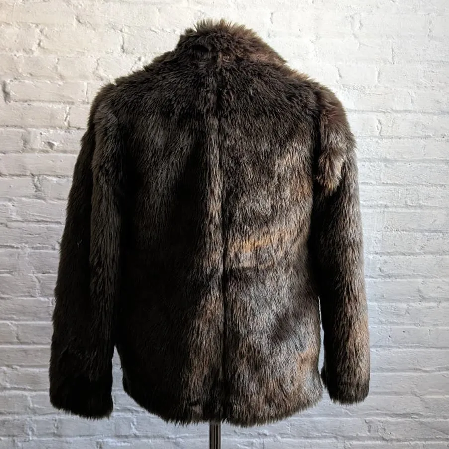 Y2K Faux Fur Grunge Green Penny Lane Jacket Fuzzy Minimalist Boho Sweater Coat