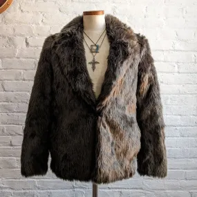 Y2K Faux Fur Grunge Green Penny Lane Jacket Fuzzy Minimalist Boho Sweater Coat