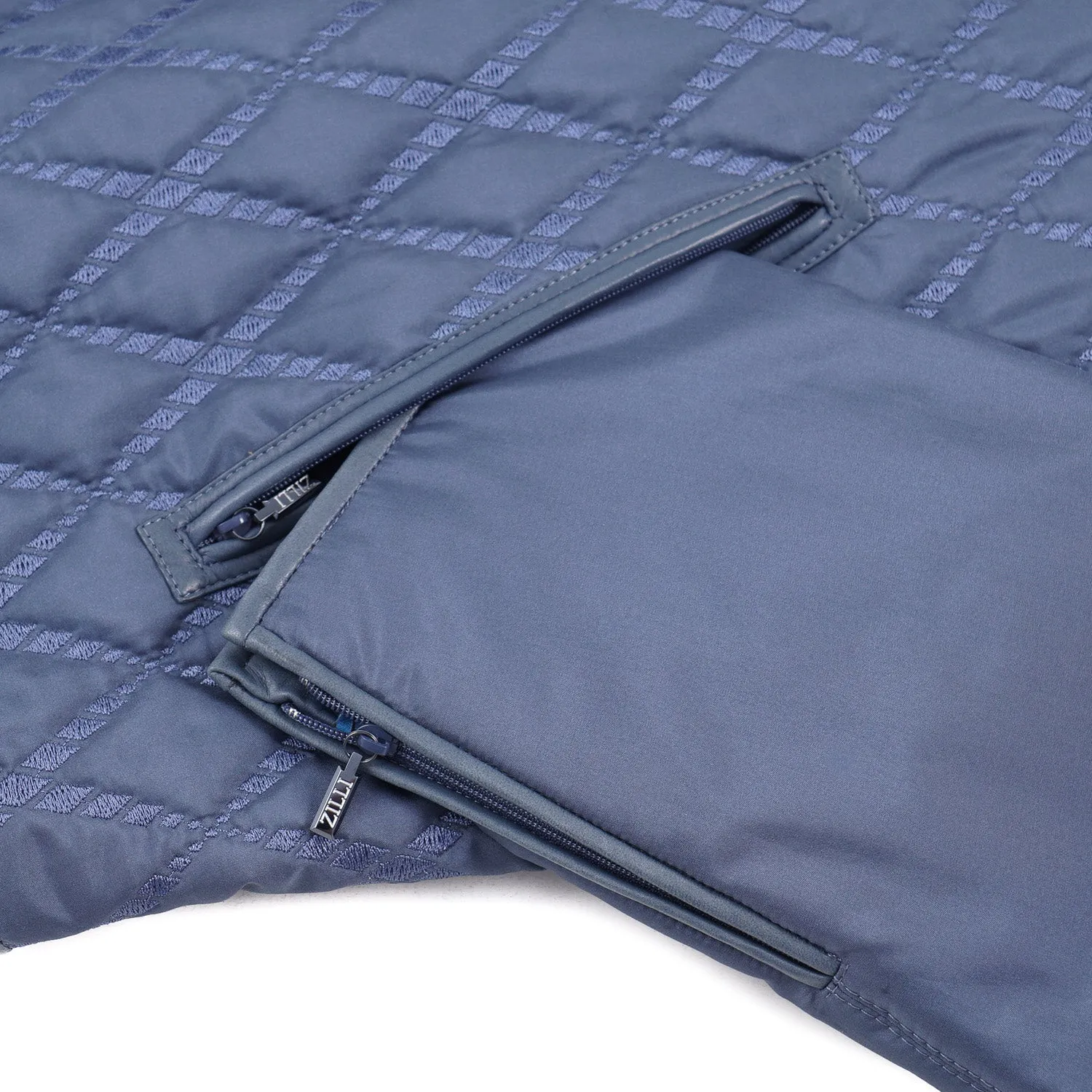 Zilli Quilted Silk Down Jacket with Mink Collar