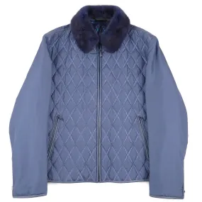 Zilli Quilted Silk Down Jacket with Mink Collar